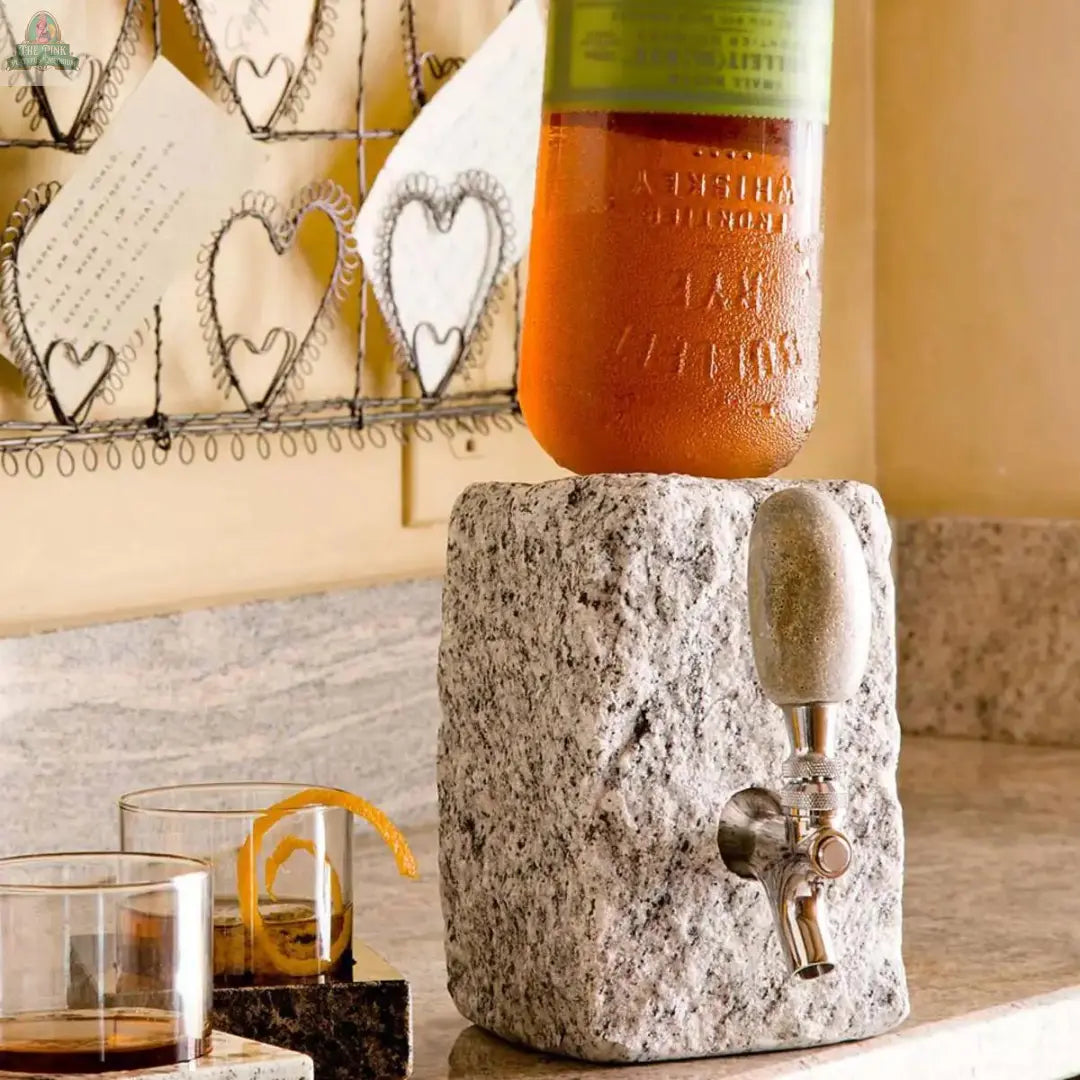 Stone Drink Dispenser: Pink / Chrome Pink Platypus Emporium