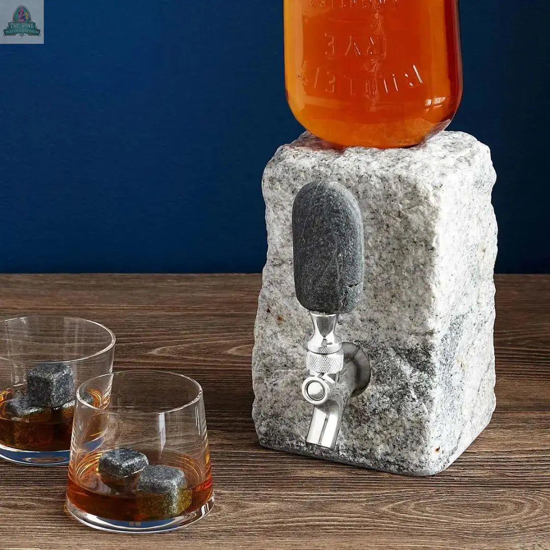 Stone Drink Dispenser: Pink / Chrome Pink Platypus Emporium