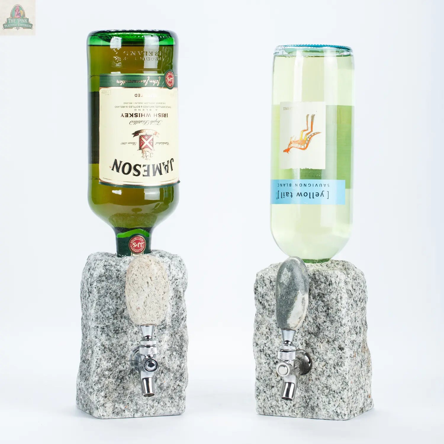 Stone Drink Dispenser: Pink / Chrome Pink Platypus Emporium
