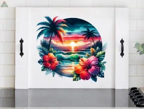 Stove Top Cover-Stove Cover Neon Beach - Pink Platypus Emporium