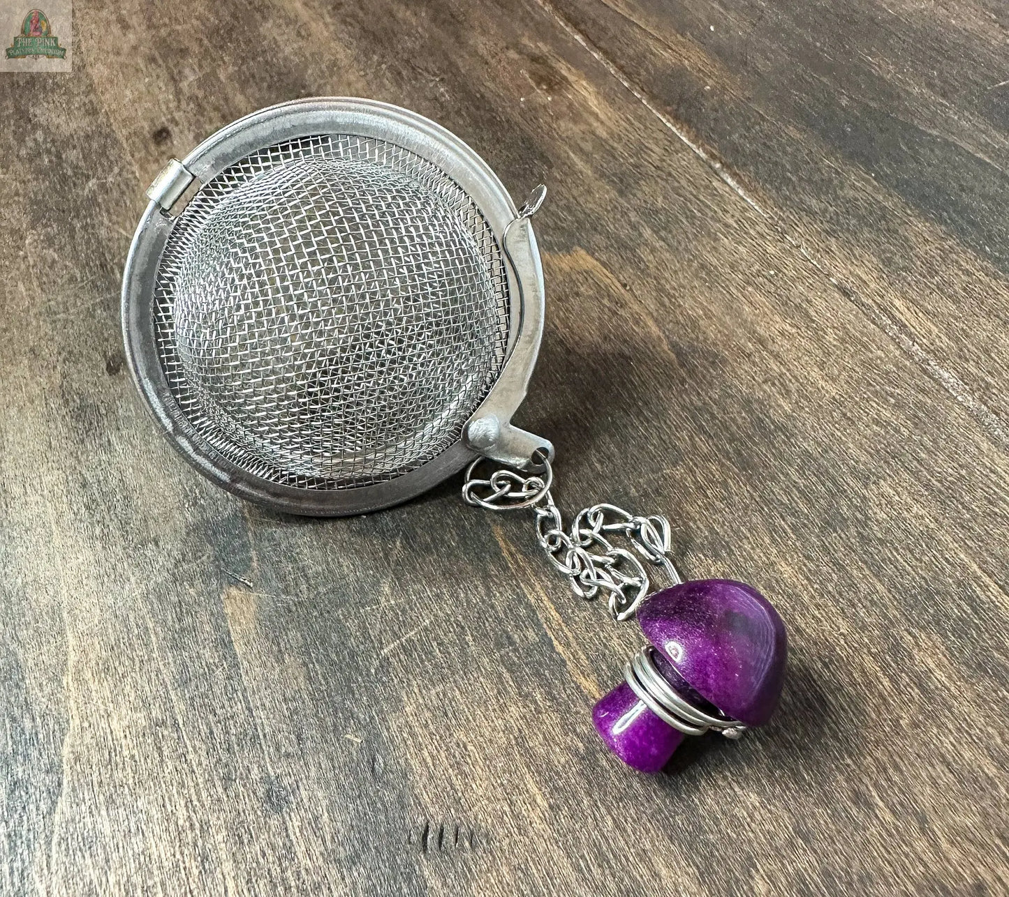 Tea Ball Infuser: Tea ball w/crystal Herbal Rose Apothecary