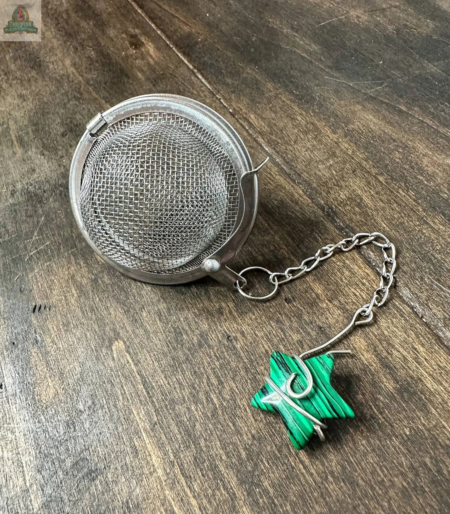 Tea Ball Infuser: Tea ball w/crystal Herbal Rose Apothecary