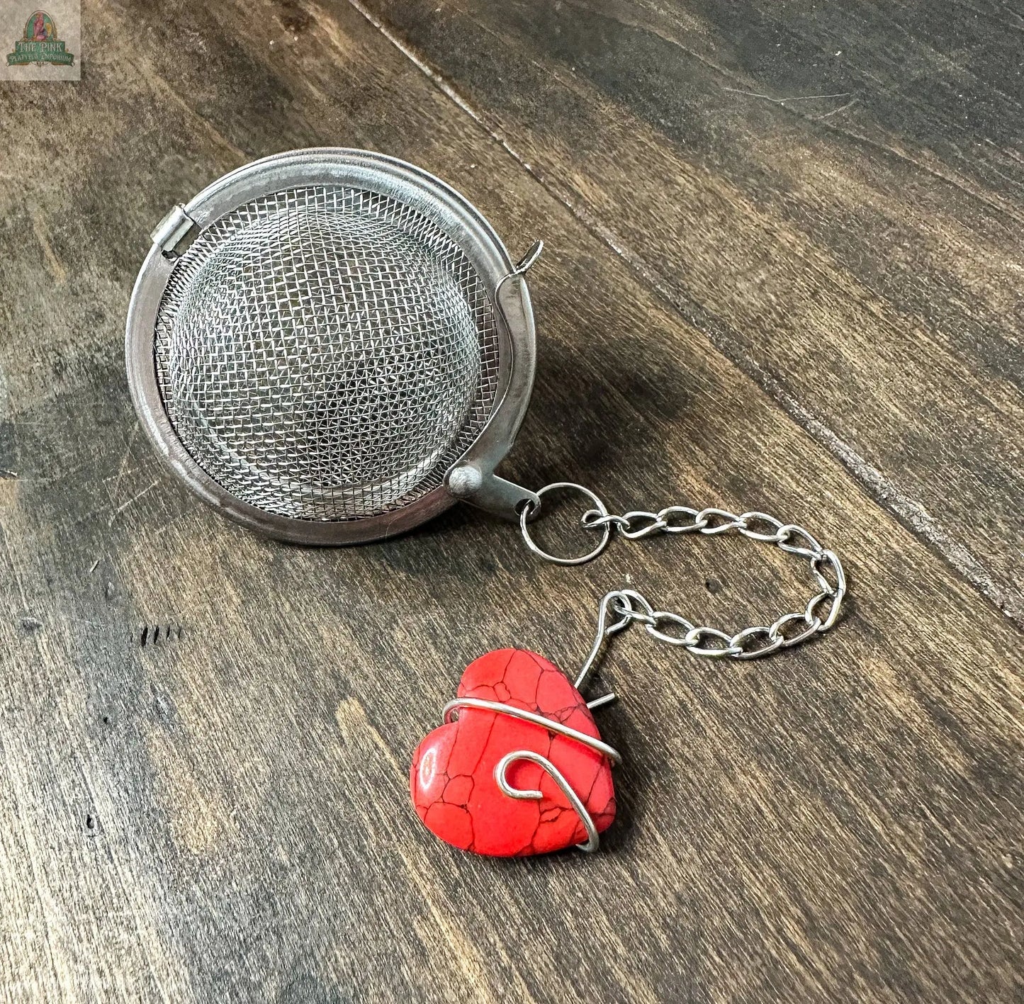 Tea Ball Infuser: Tea ball w/crystal Herbal Rose Apothecary