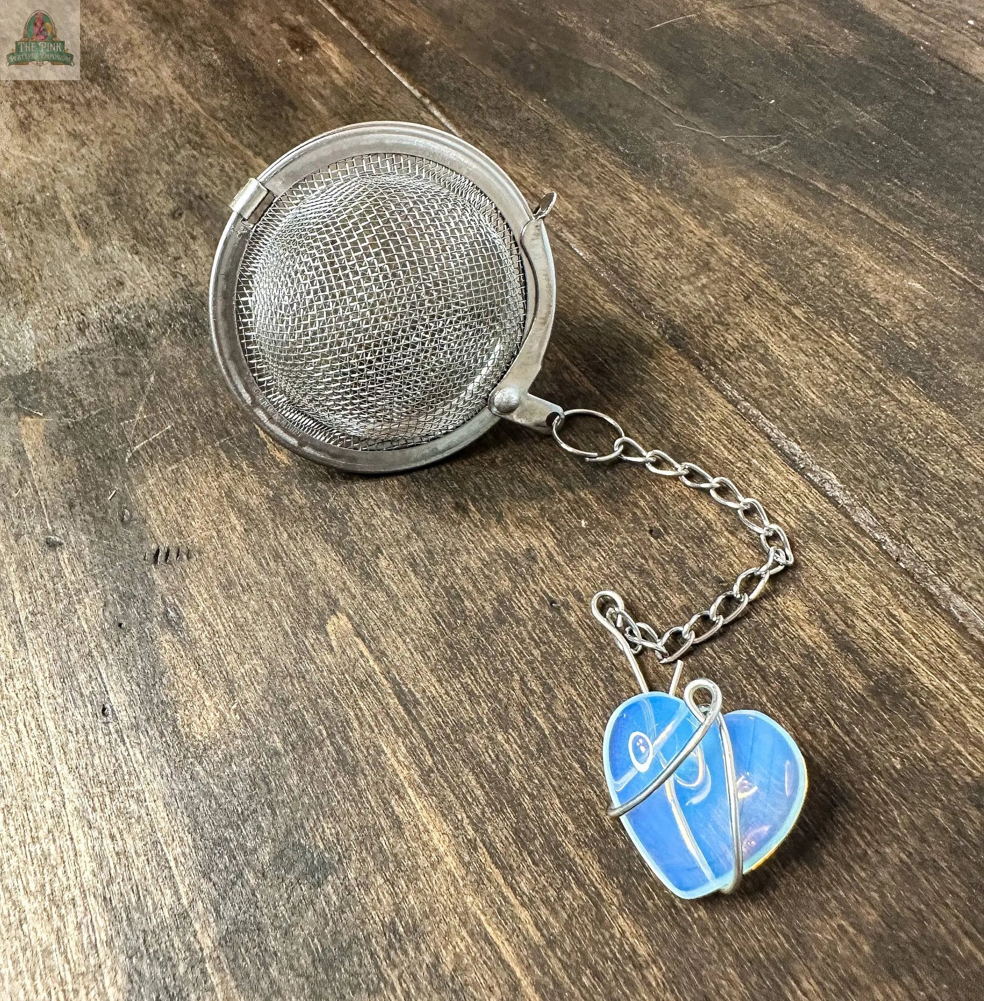 Tea Ball Infuser: Tea ball w/crystal Herbal Rose Apothecary