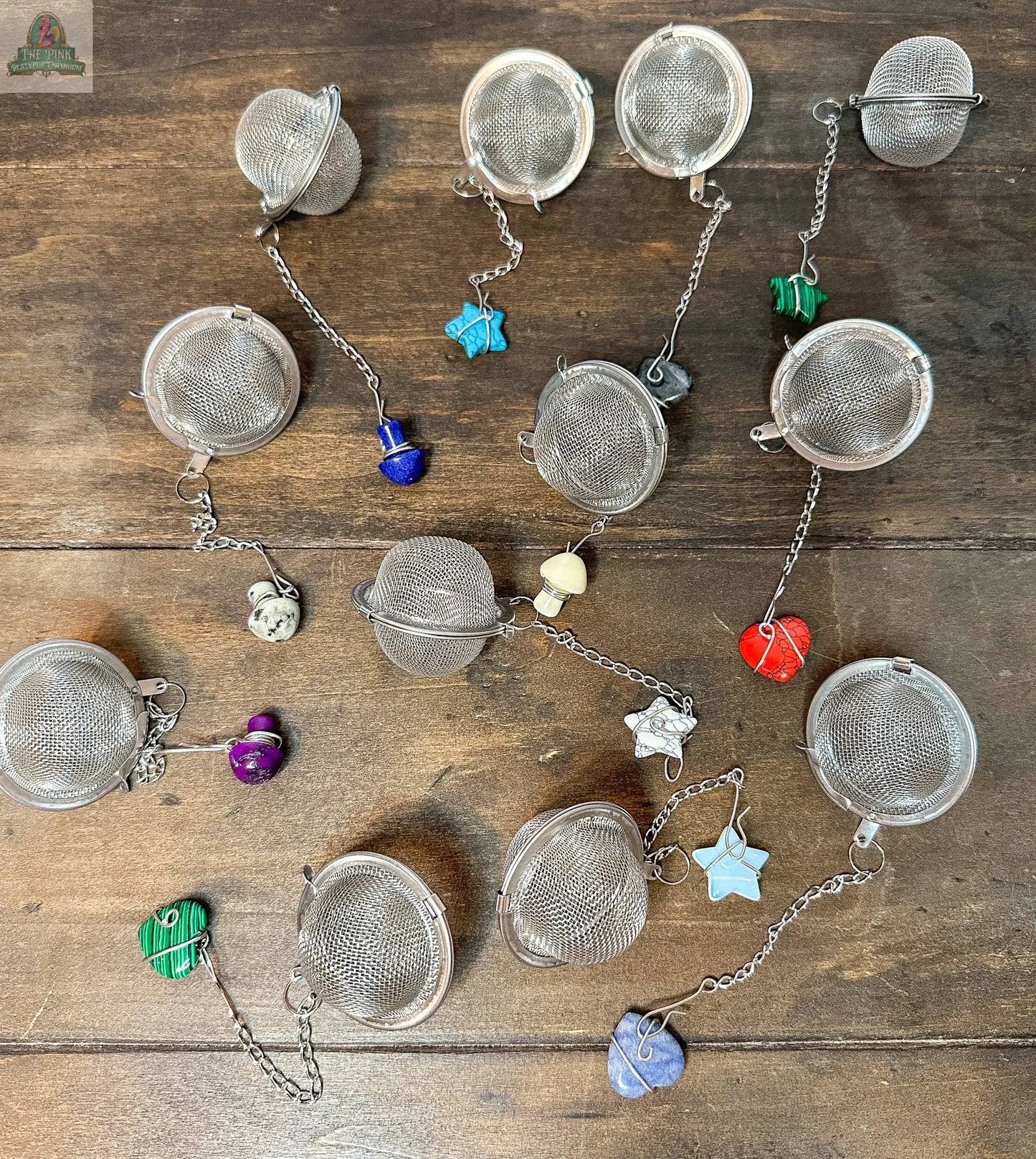 Tea Ball Infuser: Tea ball w/crystal Herbal Rose Apothecary
