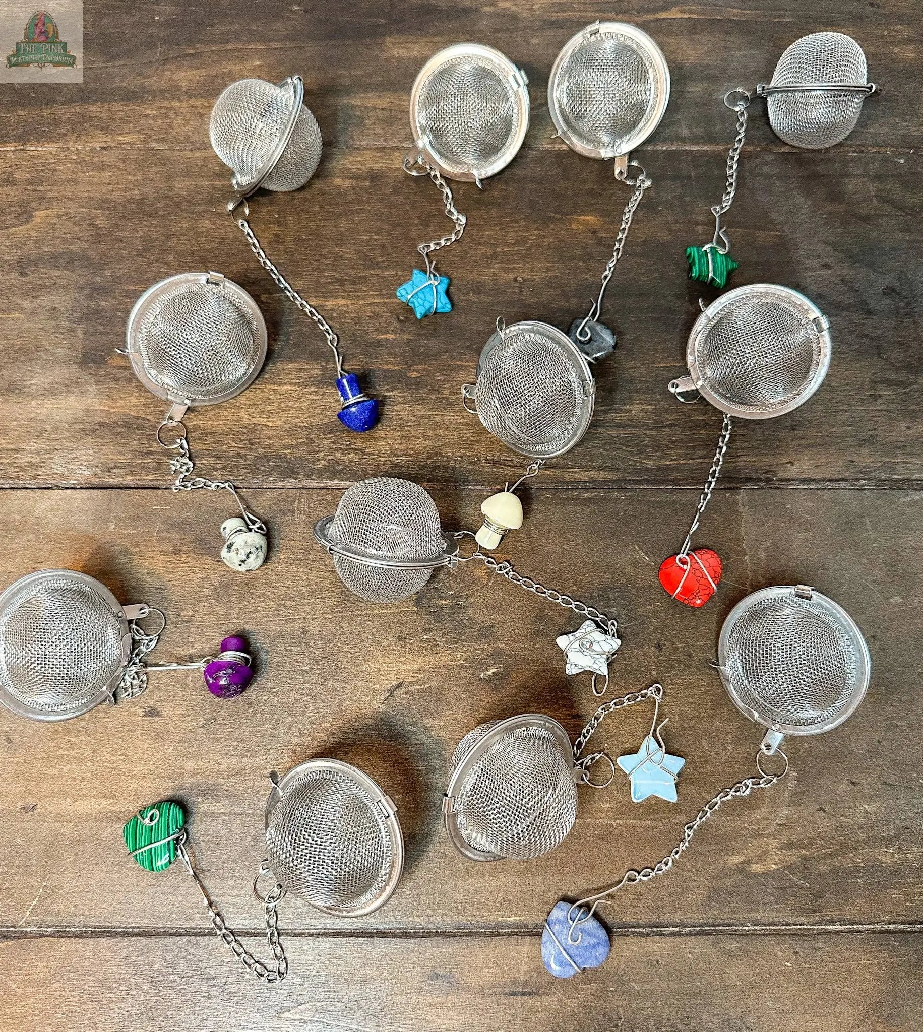 Tea Ball Infuser: Tea ball w/crystal Herbal Rose Apothecary