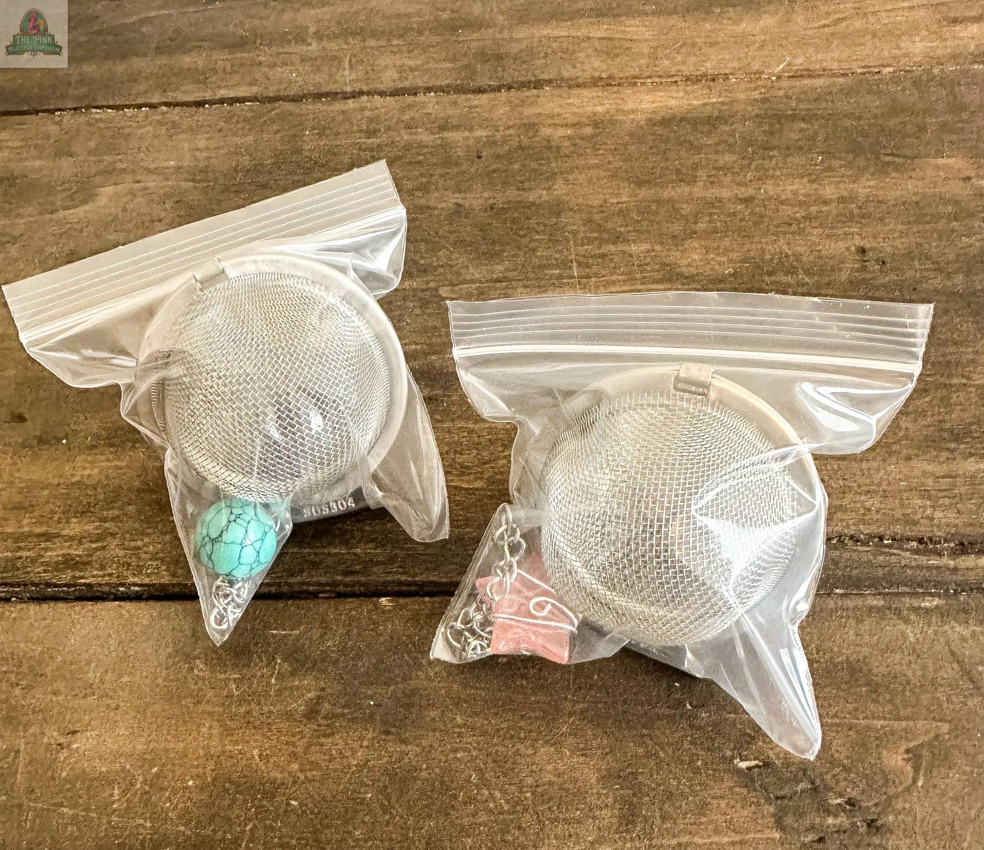 Tea Ball Infuser: Tea ball w/crystal Herbal Rose Apothecary