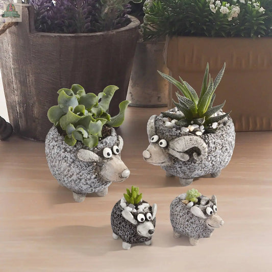 The Ramsey's, 4pc Sheep Family Blobhouse Planters Pink Platypus Emporium