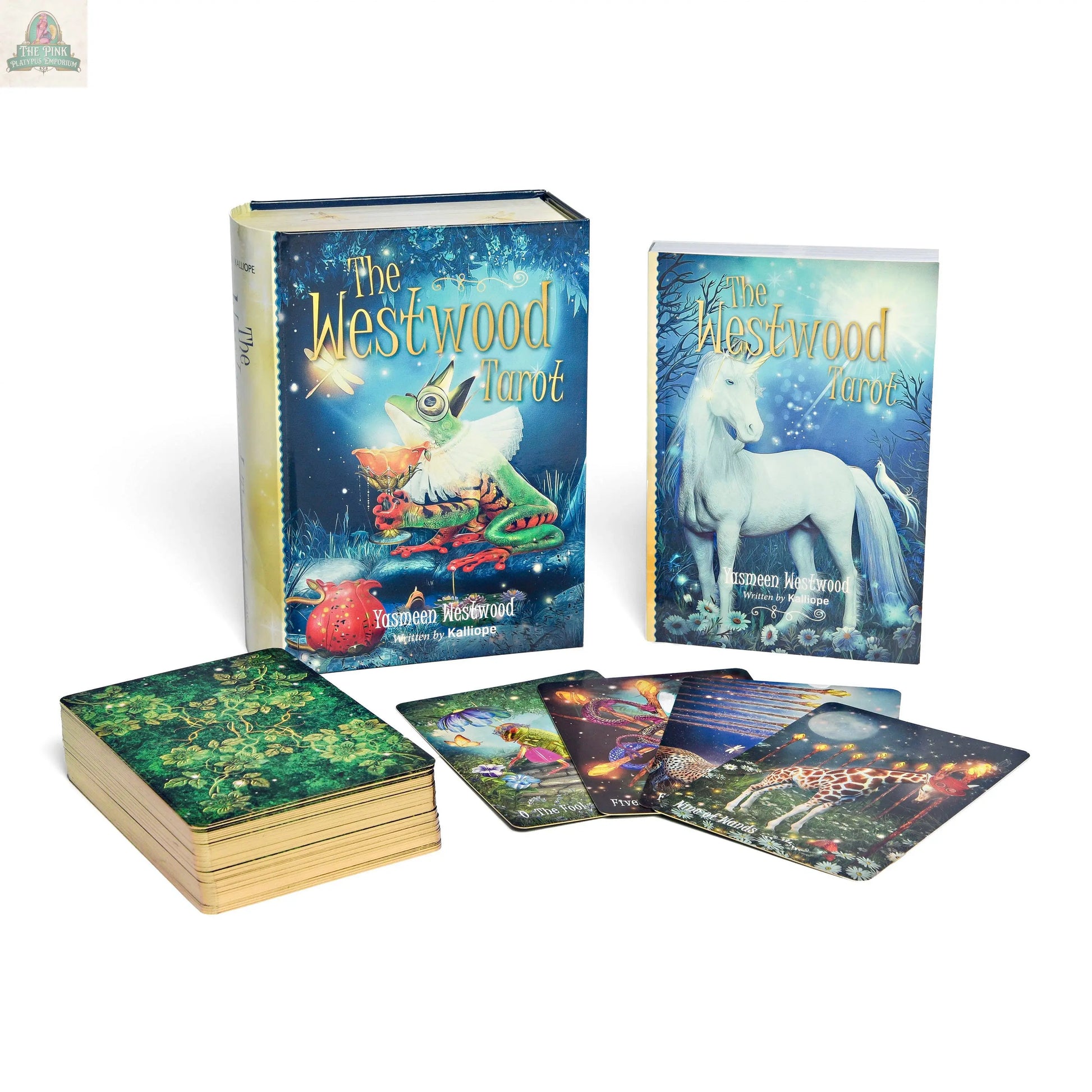 A group of books next to each other, with REDFeather’s The Westwood Tarot inviting you on a journey of self-discovery.