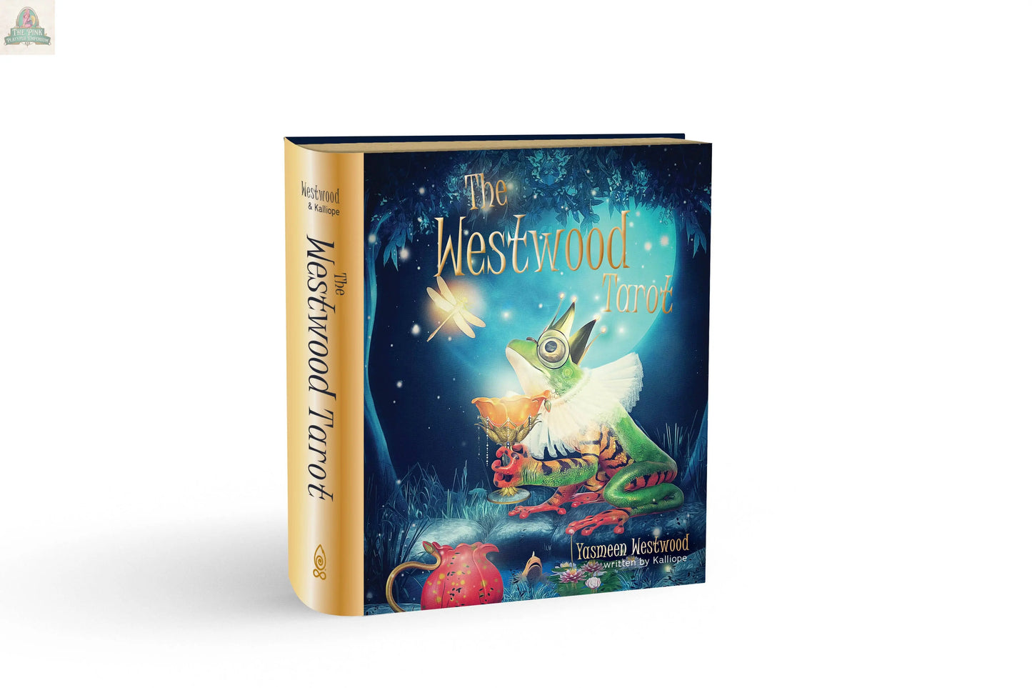 The Westwood Tarot by REDFeather features a whimsical, winged frog on a mushroom among glowing fireflies—a magical introduction to self-discovery.