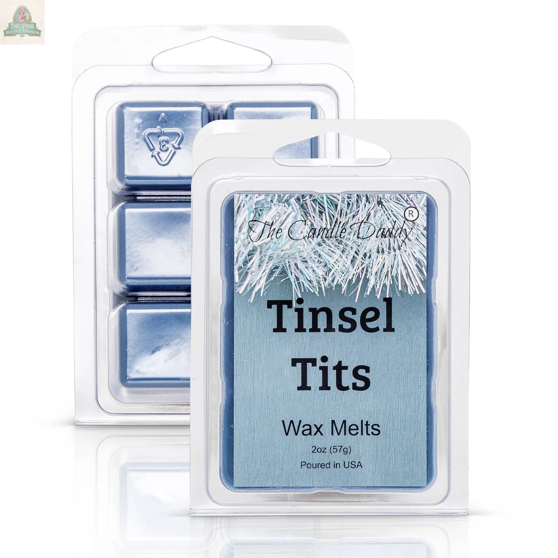 Tinsel Tits - Mountain Top Tease Scented Melt offers maximum scent in each pack as the blue wax melts beautifully.
