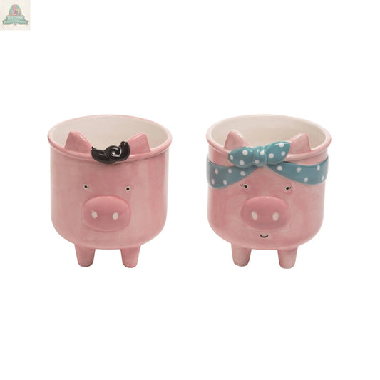 Transpac Dol Pig Planter Set of 2 Spring Home Décor Transpac