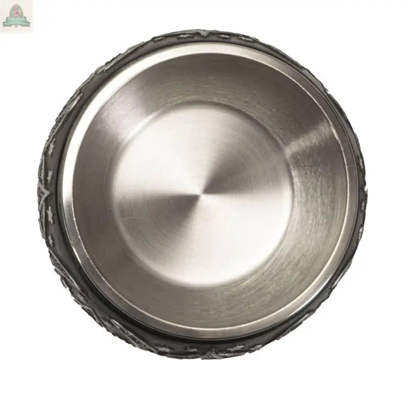 The Triple Moon Resin Smudge Ritual Offering Bowl features a polished interior and a decorative, textured rim, shown from above against a plain white background.