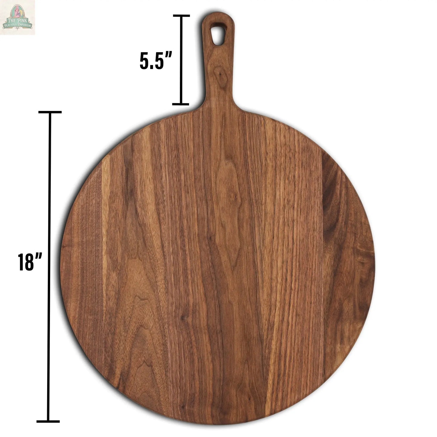 Walnut Paddle Cutting Board With Handle, Walnut Cutting Board With Handle, Charcuterie Board With Handle Handmade in the USA Pink Platypus Emporium