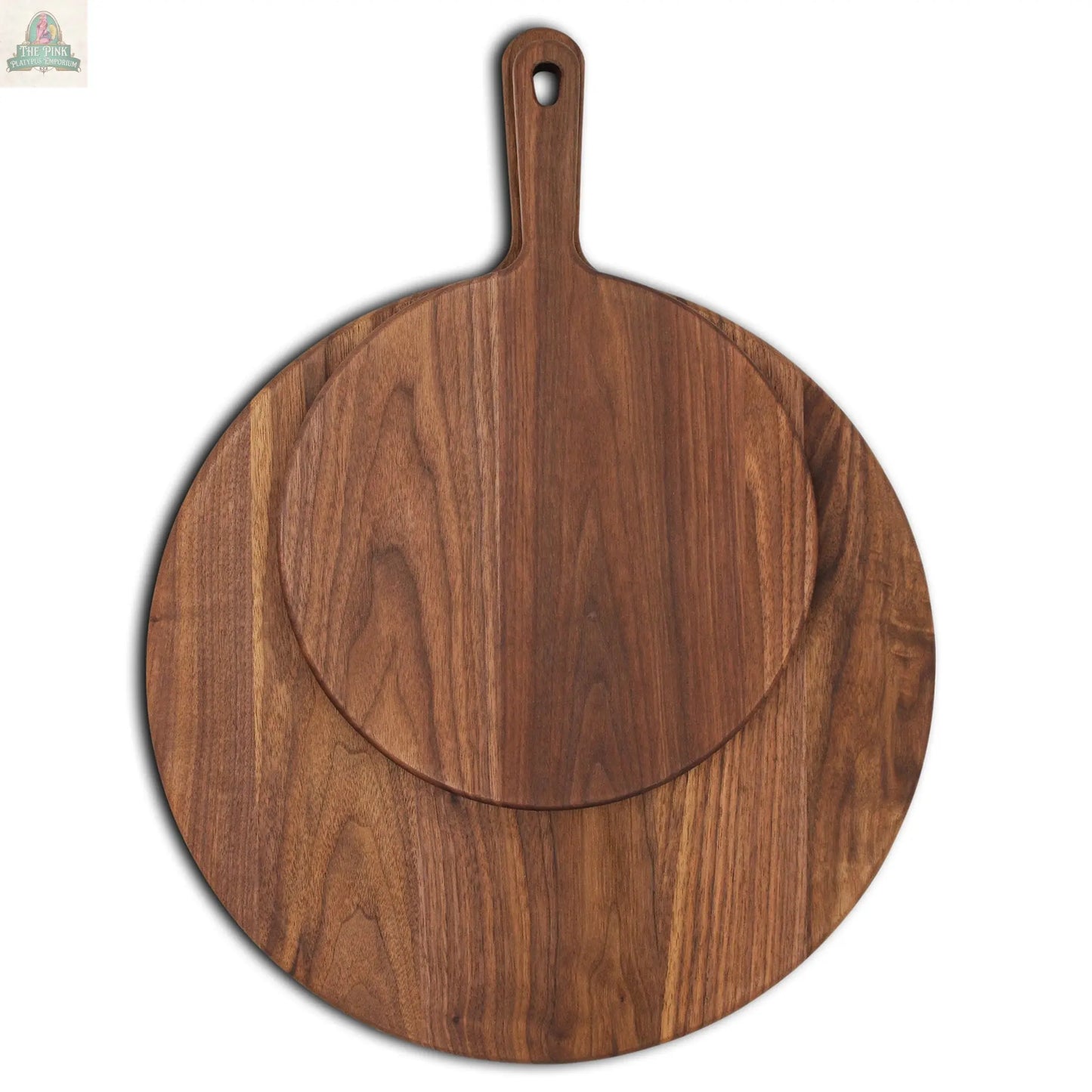 Walnut Paddle Cutting Board With Handle, Walnut Cutting Board With Handle, Charcuterie Board With Handle Handmade in the USA Pink Platypus Emporium