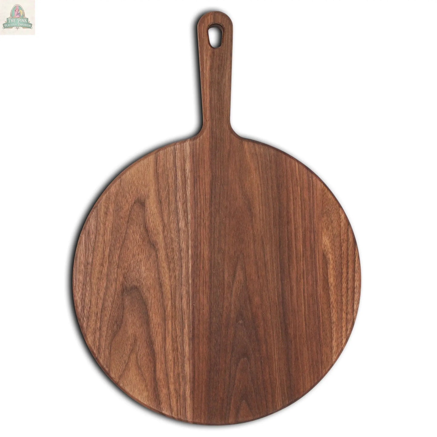 Walnut Paddle Cutting Board With Handle, Walnut Cutting Board With Handle, Charcuterie Board With Handle Handmade in the USA Pink Platypus Emporium