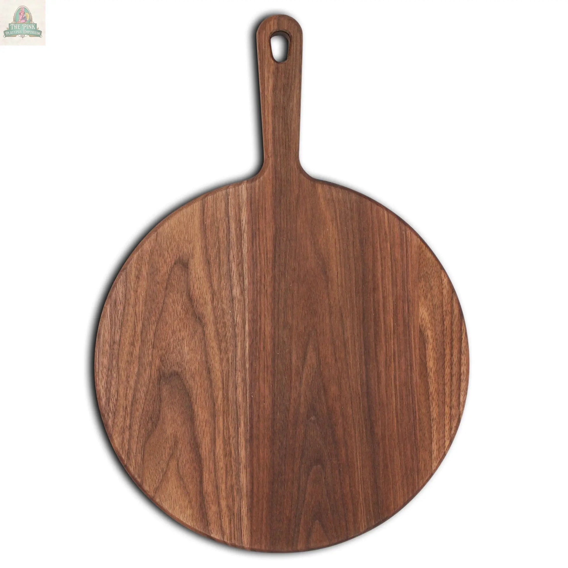 Walnut Paddle Cutting Board With Handle, Walnut Cutting Board With Handle, Charcuterie Board With Handle Handmade in the USA Pink Platypus Emporium