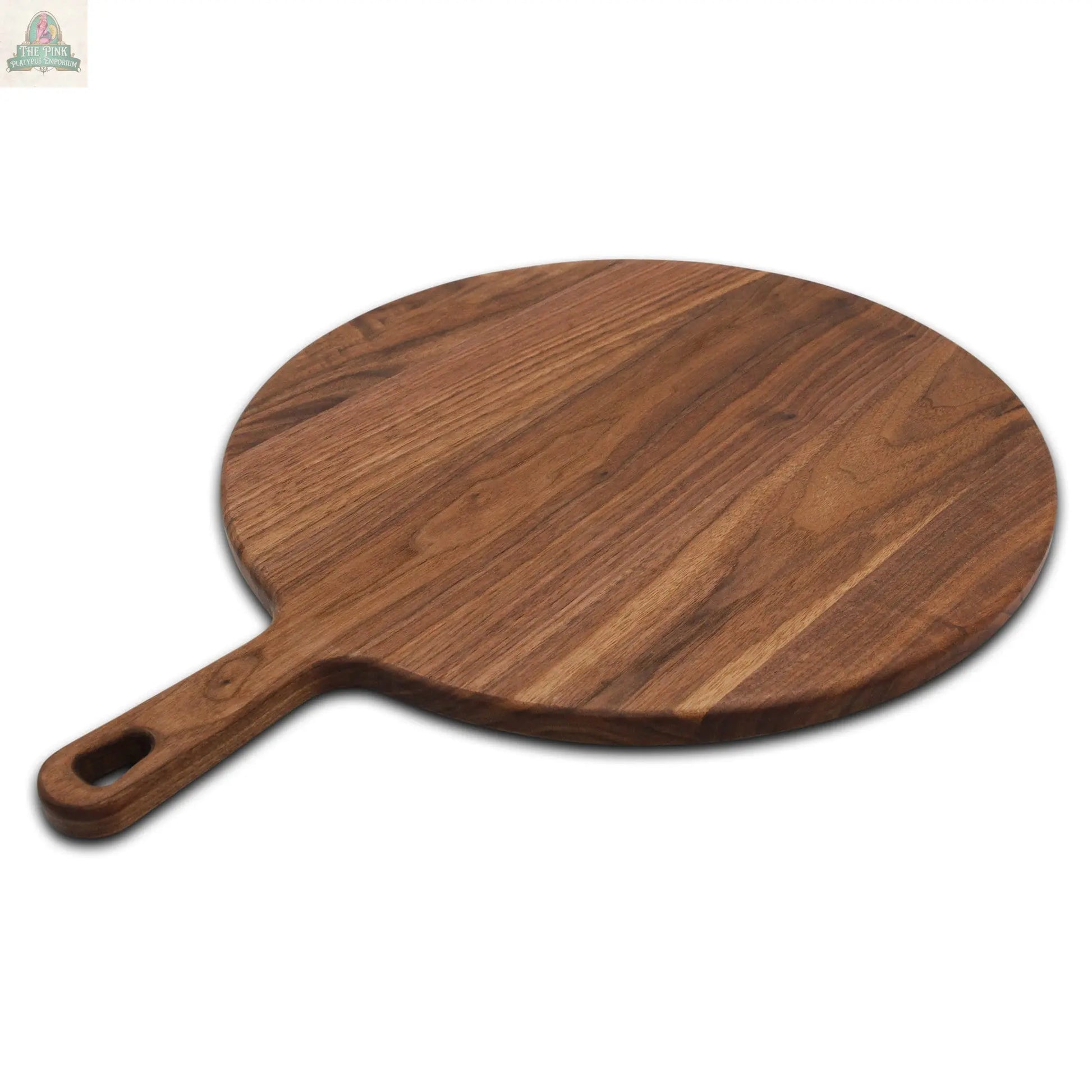 Walnut Paddle Cutting Board With Handle, Walnut Cutting Board With Handle, Charcuterie Board With Handle Handmade in the USA Pink Platypus Emporium