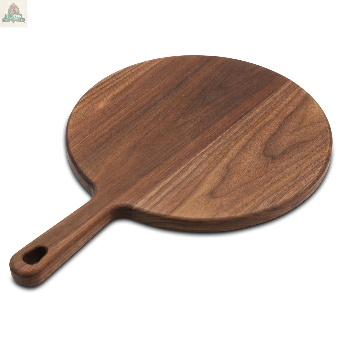 Walnut Paddle Cutting Board With Handle, Walnut Cutting Board With Handle, Charcuterie Board With Handle Handmade in the USA Pink Platypus Emporium