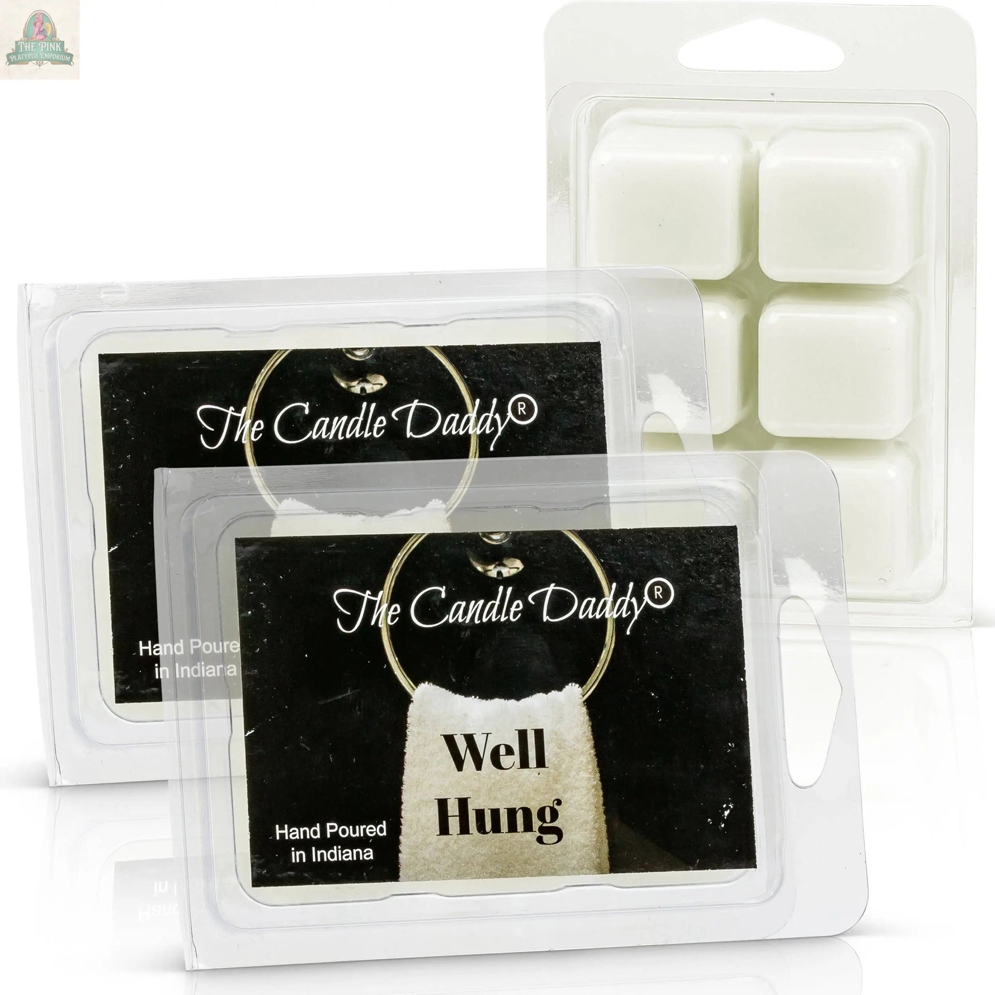 One pack of The Candle Daddy Well Hung Fresh Linen Scented Wax Melts (6 white cubes in clear packaging)—perfect for your favorite oil warmer.