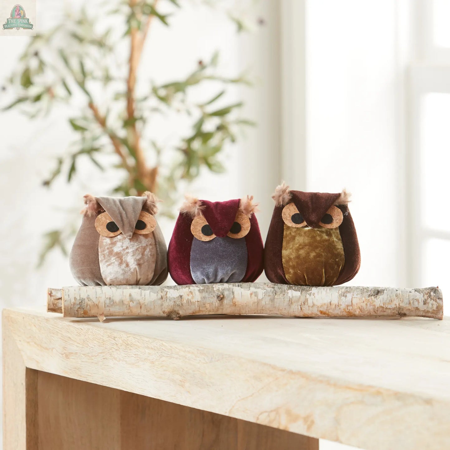 Whimsical velvet owls,  charming owl enthusiastic, unique: Gray Owl Your Heart's Content
