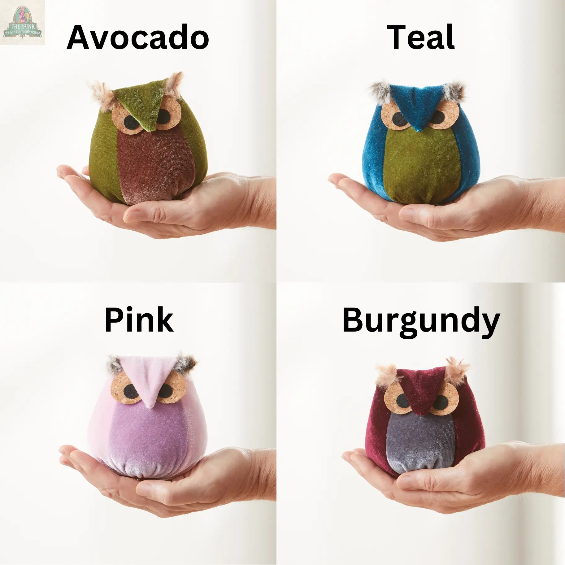 Whimsical velvet owls,  charming owl enthusiastic, unique: Taupe Owl Your Heart's Content
