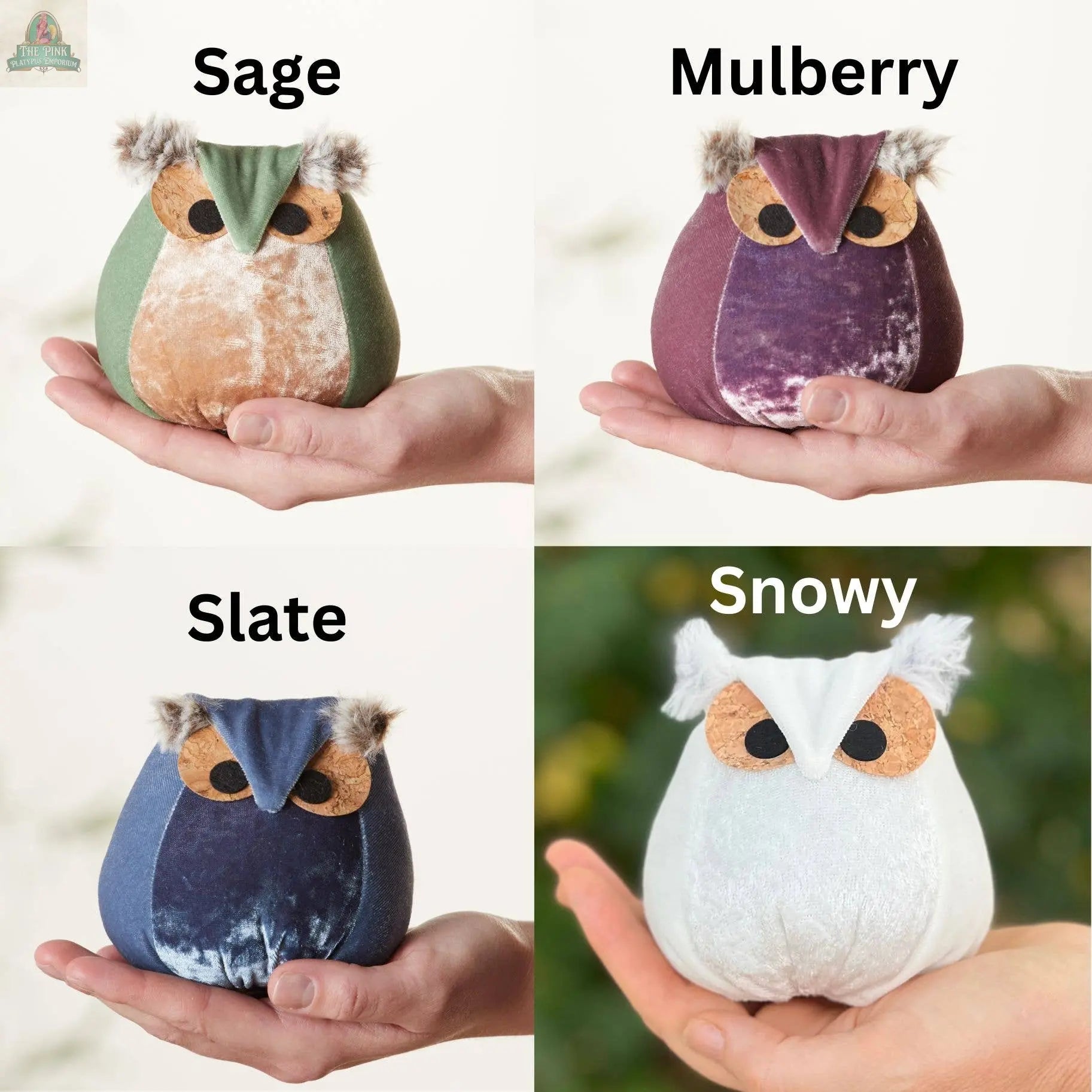 Whimsical velvet owls,  charming owl enthusiastic, unique: Taupe Owl Your Heart's Content