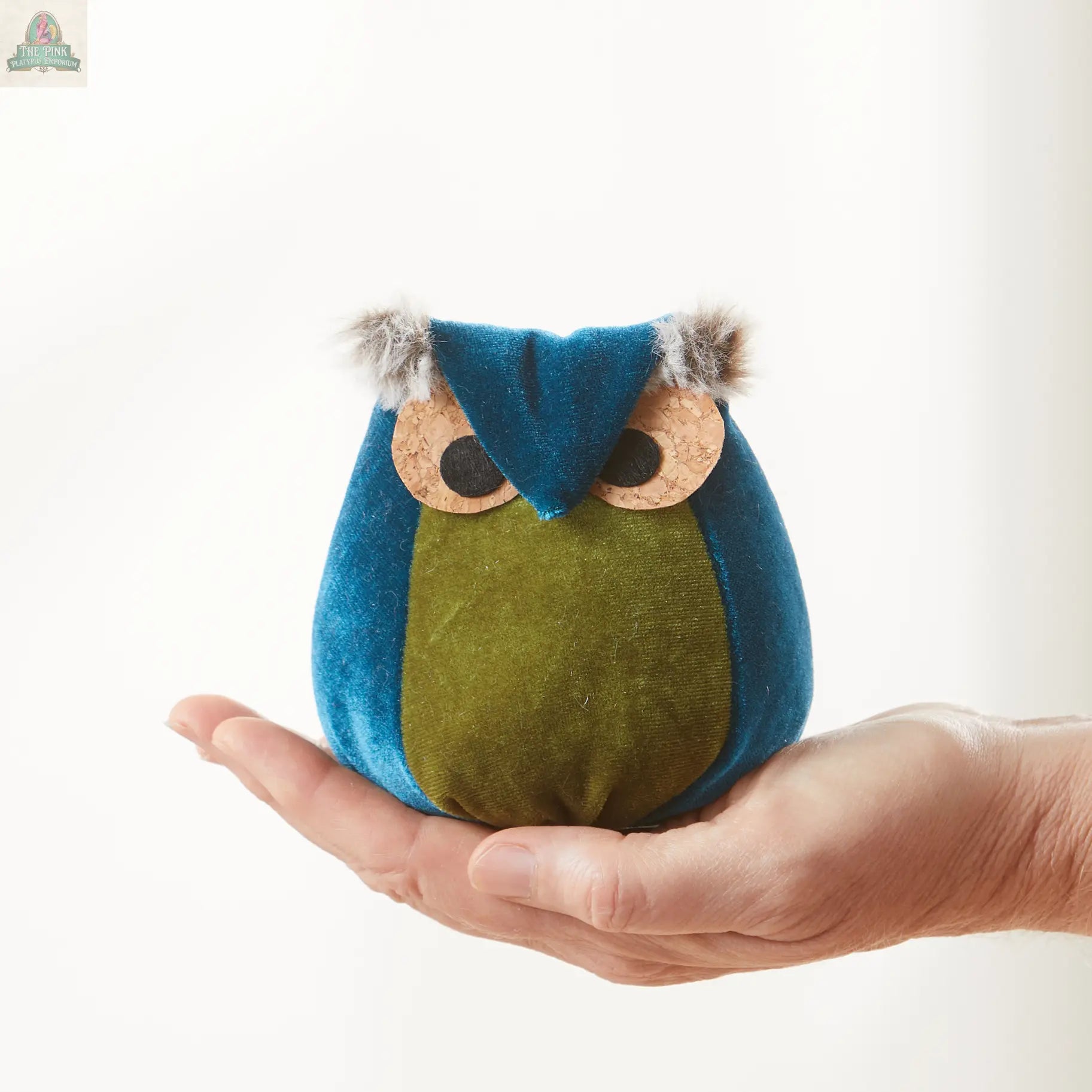 Whimsical velvet owls,  charming owl enthusiastic, unique: Taupe Owl Your Heart's Content