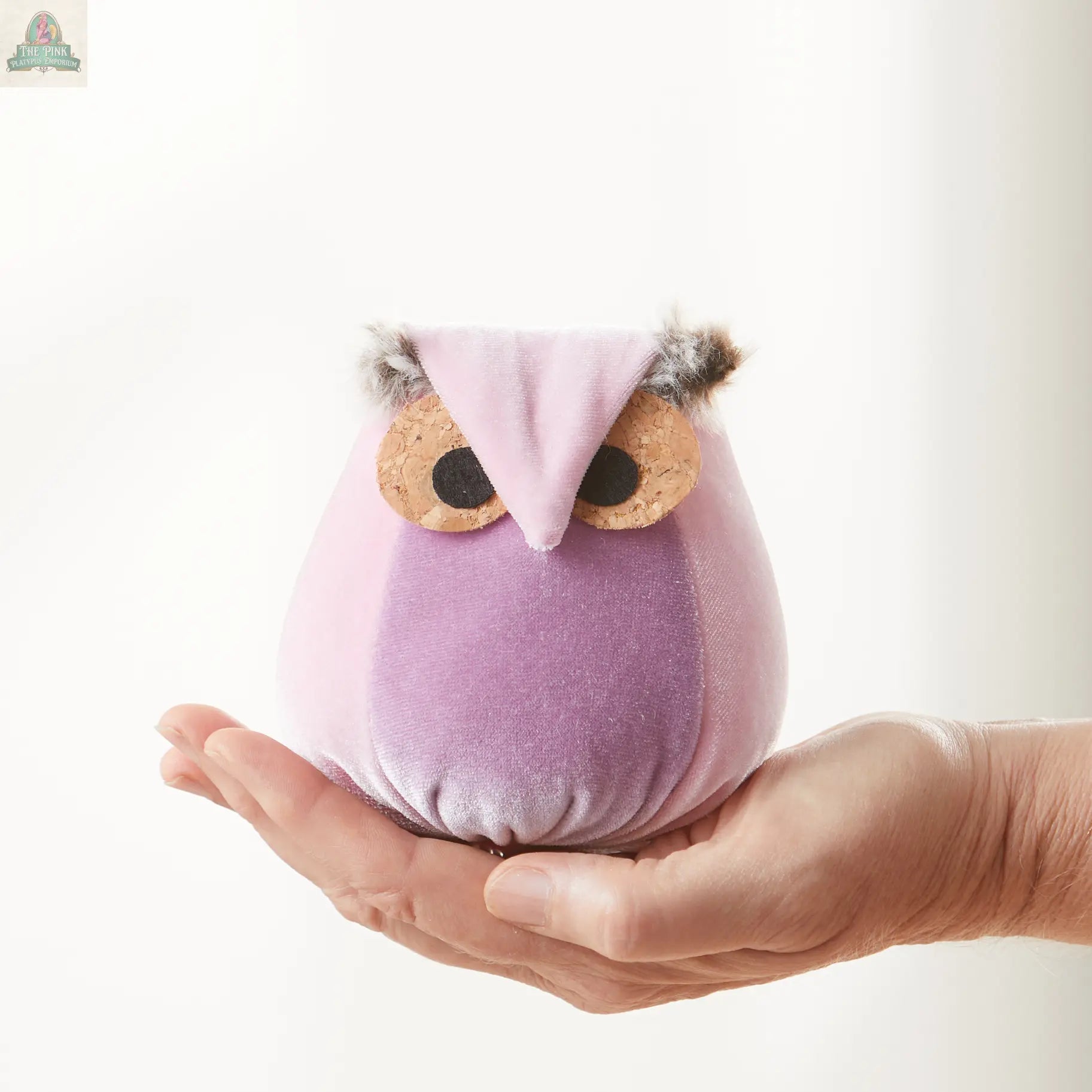 Whimsical velvet owls,  charming owl enthusiastic, unique: Taupe Owl Your Heart's Content