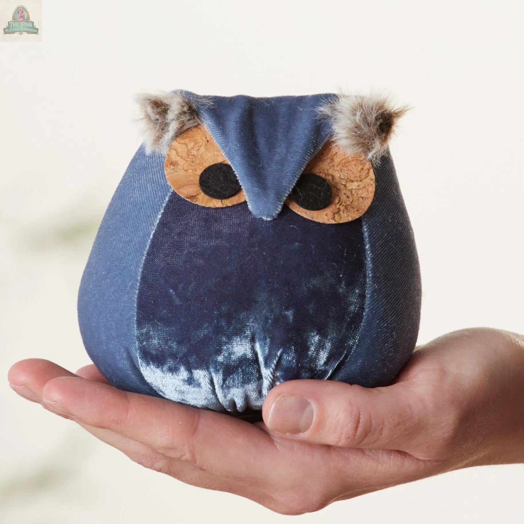 Whimsical velvet owls,  charming owl enthusiastic, unique: Taupe Owl Your Heart's Content