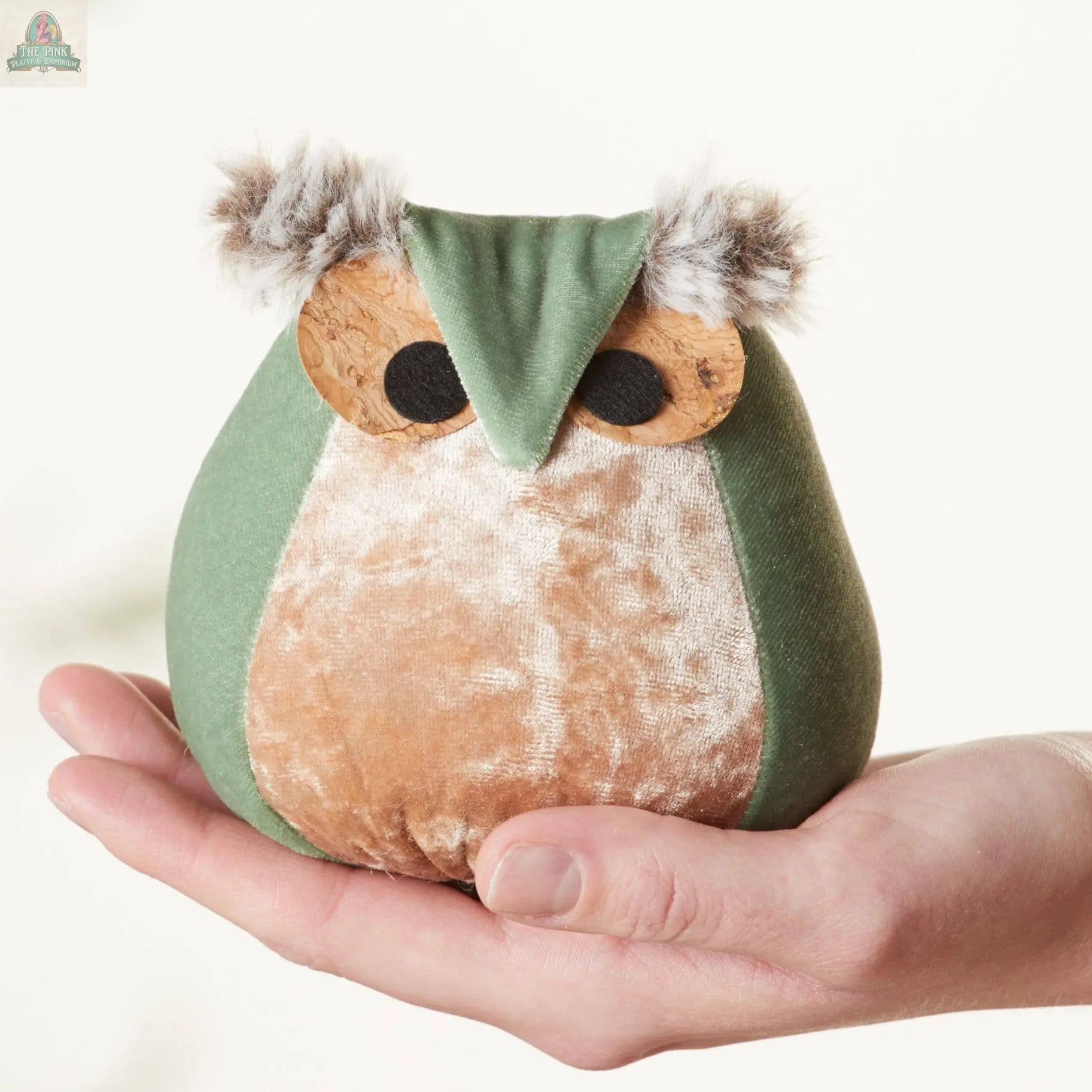 Whimsical velvet owls,  charming owl enthusiastic, unique: Taupe Owl Your Heart's Content