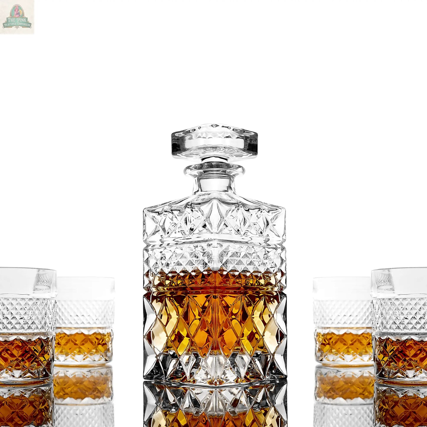 Whiskey Decanter With Glasses & Chilling Stones Gift Set ROCKS Whiskey Chilling Stones