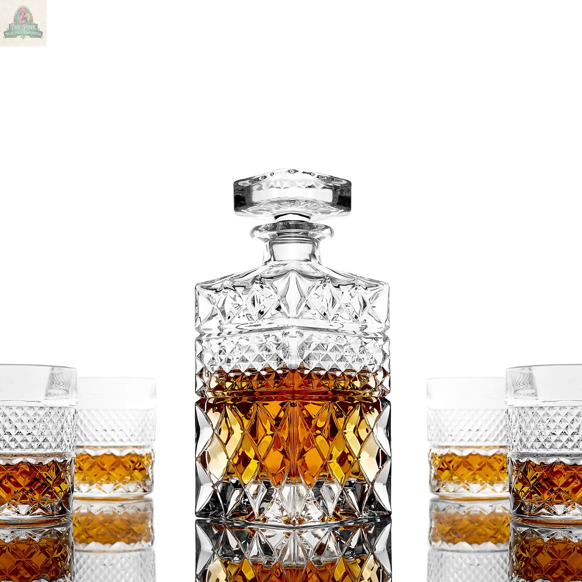 Whiskey Decanter With Glasses & Chilling Stones Gift Set ROCKS Whiskey Chilling Stones