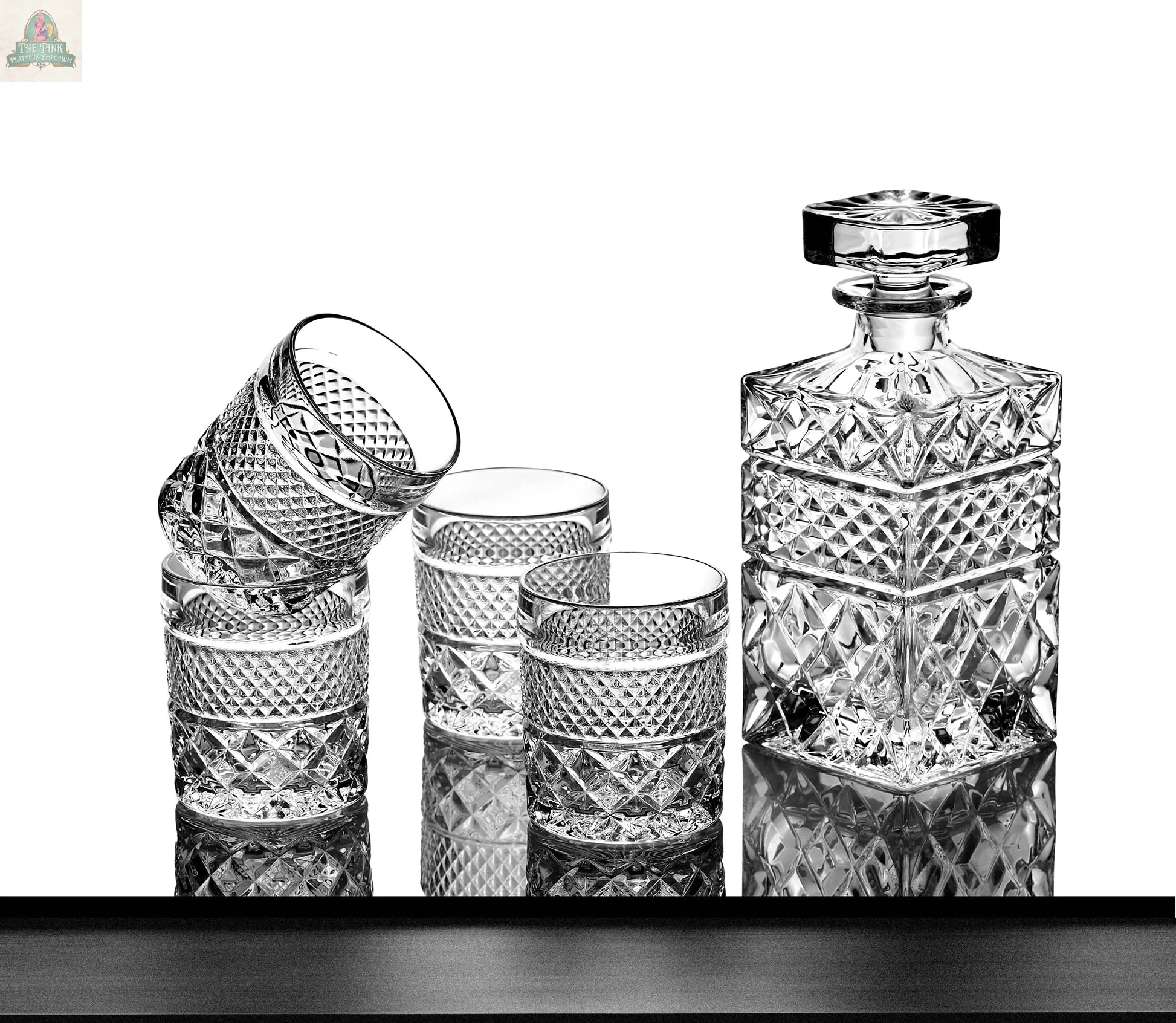 Whiskey Decanter With Glasses & Chilling Stones Gift Set ROCKS Whiskey Chilling Stones