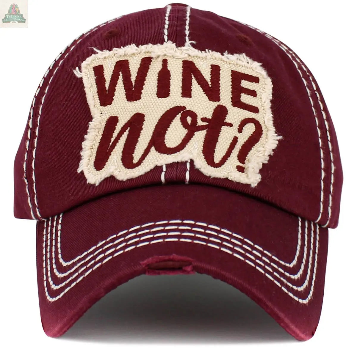 Wine Not Washed Vintage Ballcap: MAR KBETHOS