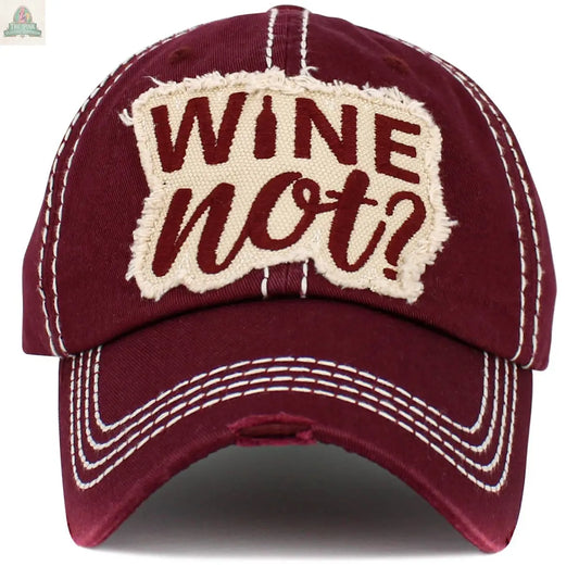 Wine Not Washed Vintage Ballcap: MAR KBETHOS