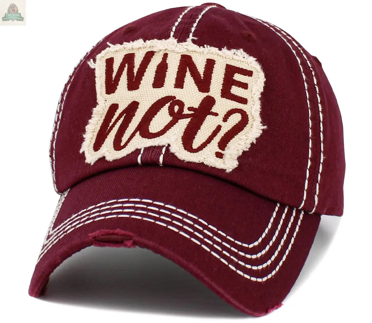 Wine Not Washed Vintage Ballcap: MAR KBETHOS