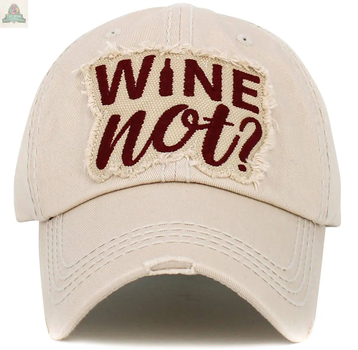 Wine Not Washed Vintage Ballcap: MAR KBETHOS