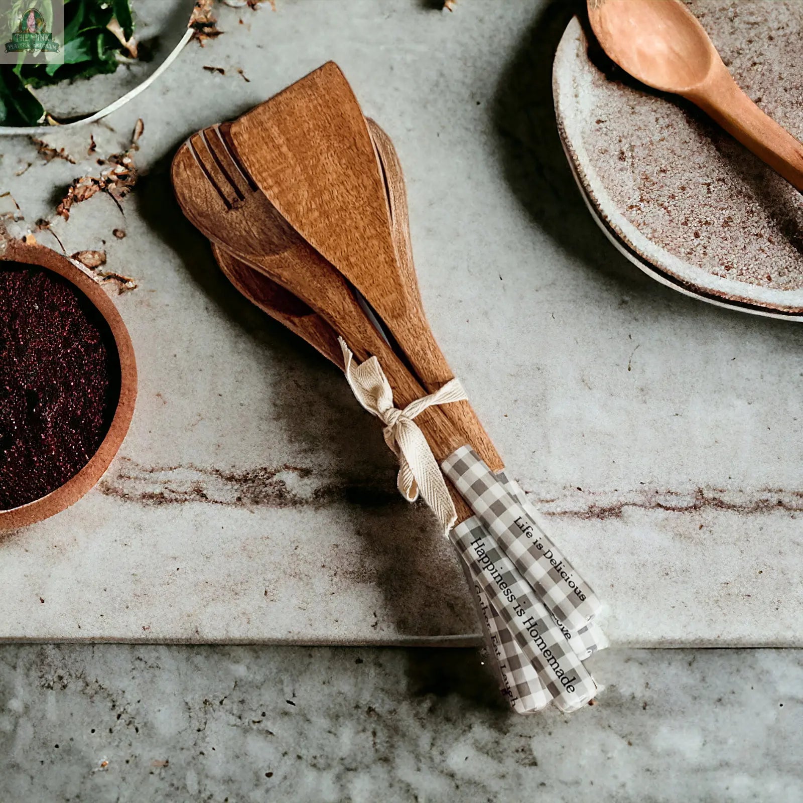 Wooden Serving Utensils Pink Platypus Emporium