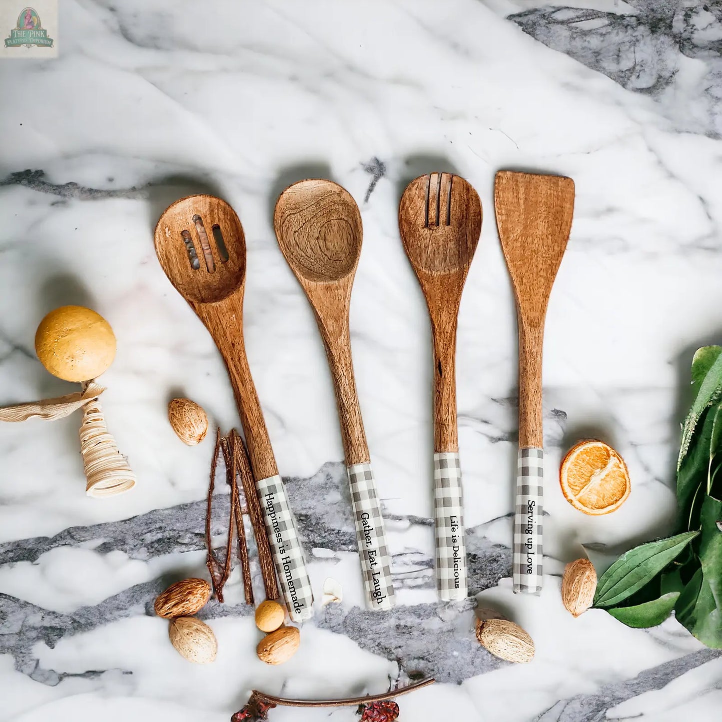 Wooden Serving Utensils Pink Platypus Emporium