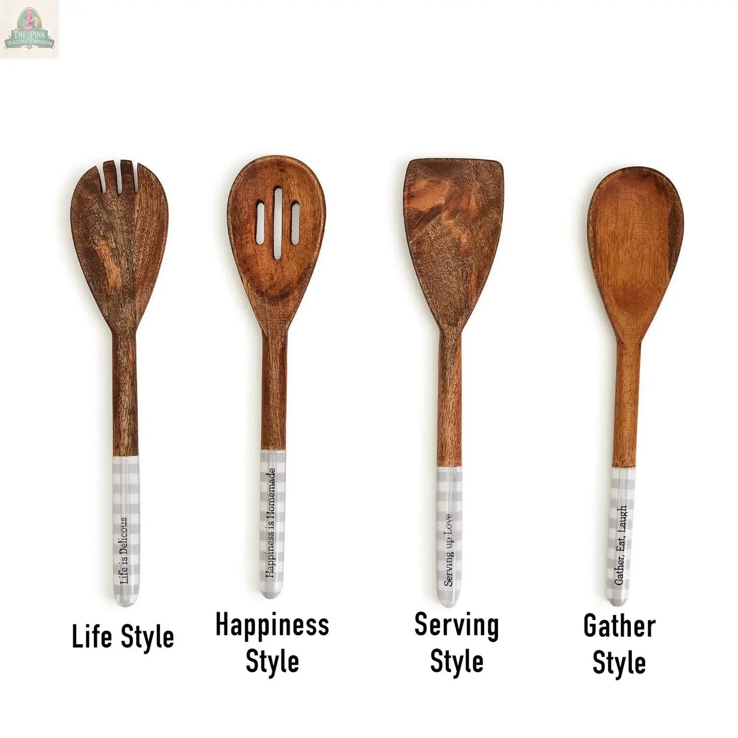 Wooden Serving Utensils Pink Platypus Emporium