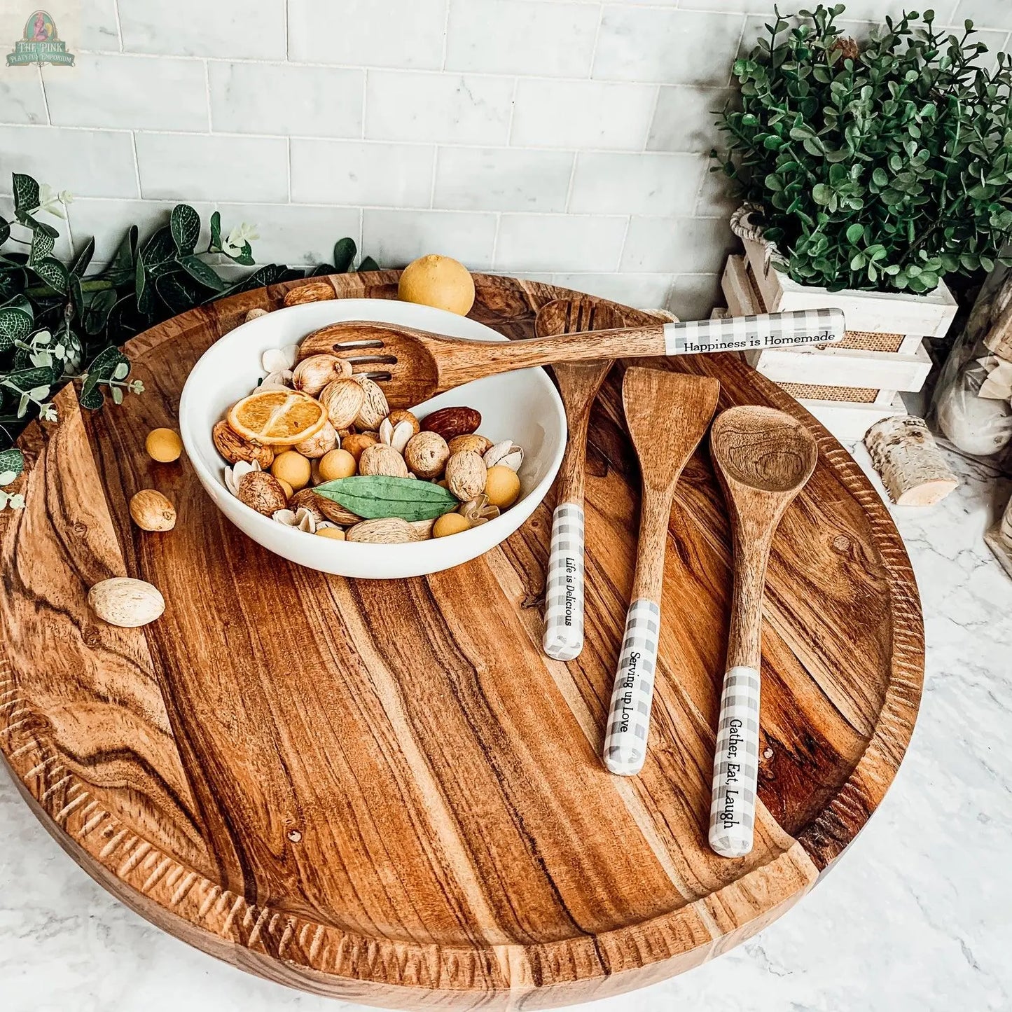 Wooden Serving Utensils Pink Platypus Emporium