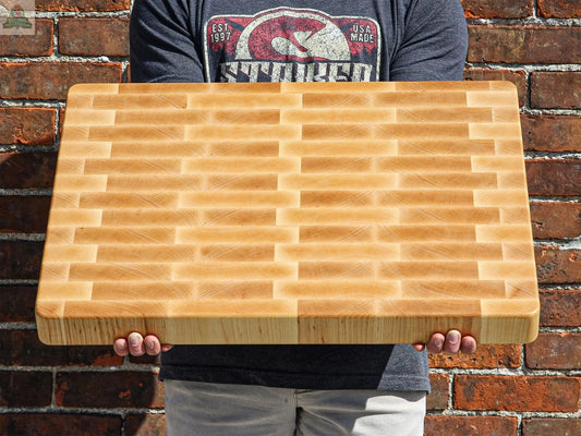 XXL Maple Butcher Block Cutting Board, 24"x18" Maple End Grain Cutting Board, Up to 2” Thick, Wedding Gift, Anniversary Gift, USA Made Pink Platypus Emporium