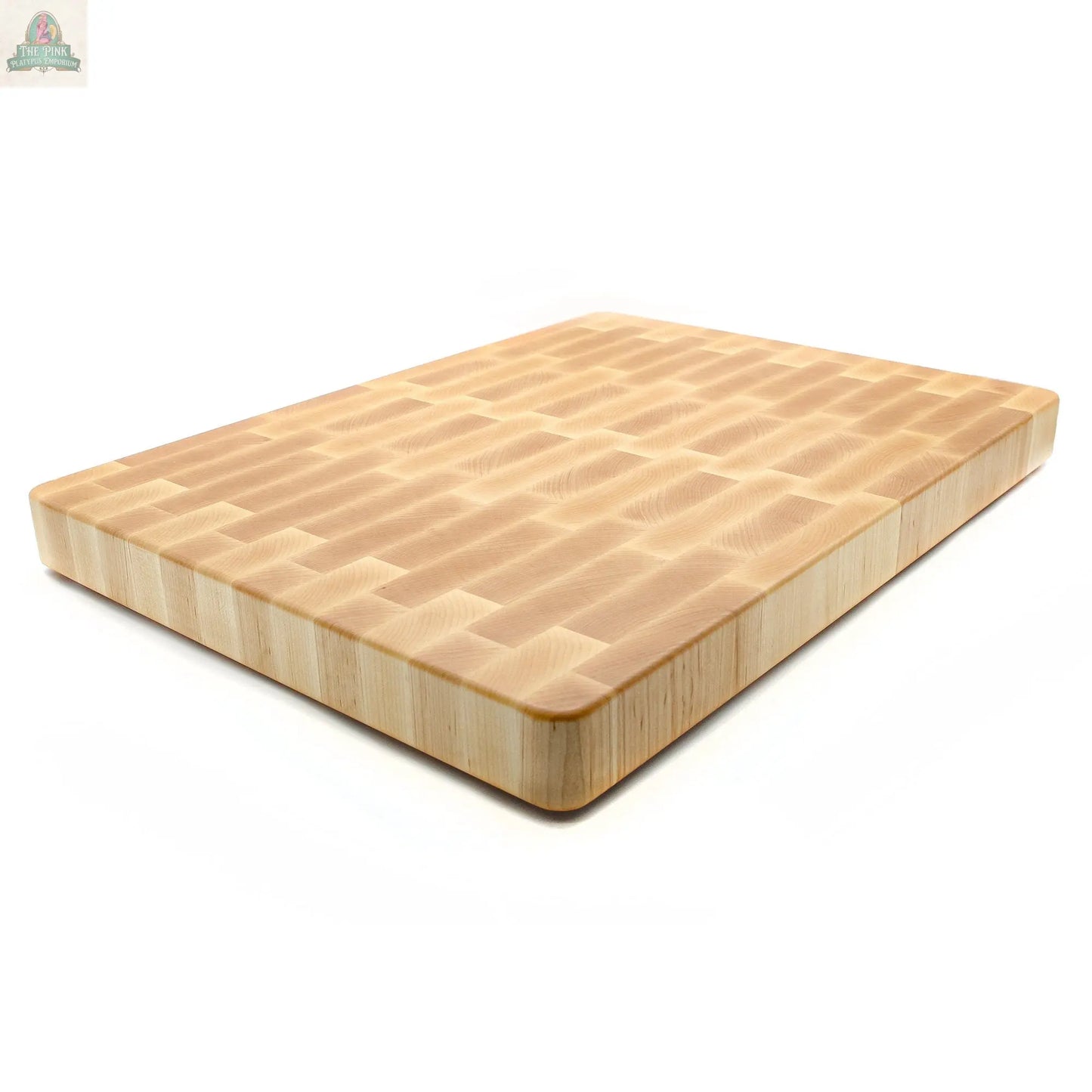 XXL Maple Butcher Block Cutting Board, 24"x18" Maple End Grain Cutting Board, Up to 2” Thick, Wedding Gift, Anniversary Gift, USA Made Pink Platypus Emporium