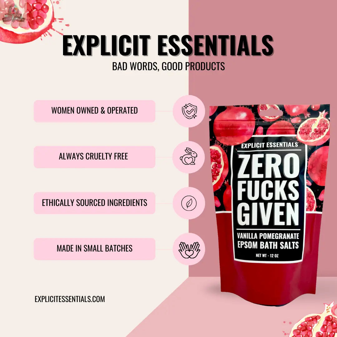Zero Fucks Given Bath Salts 12oz Bag Pink Platypus Emporium