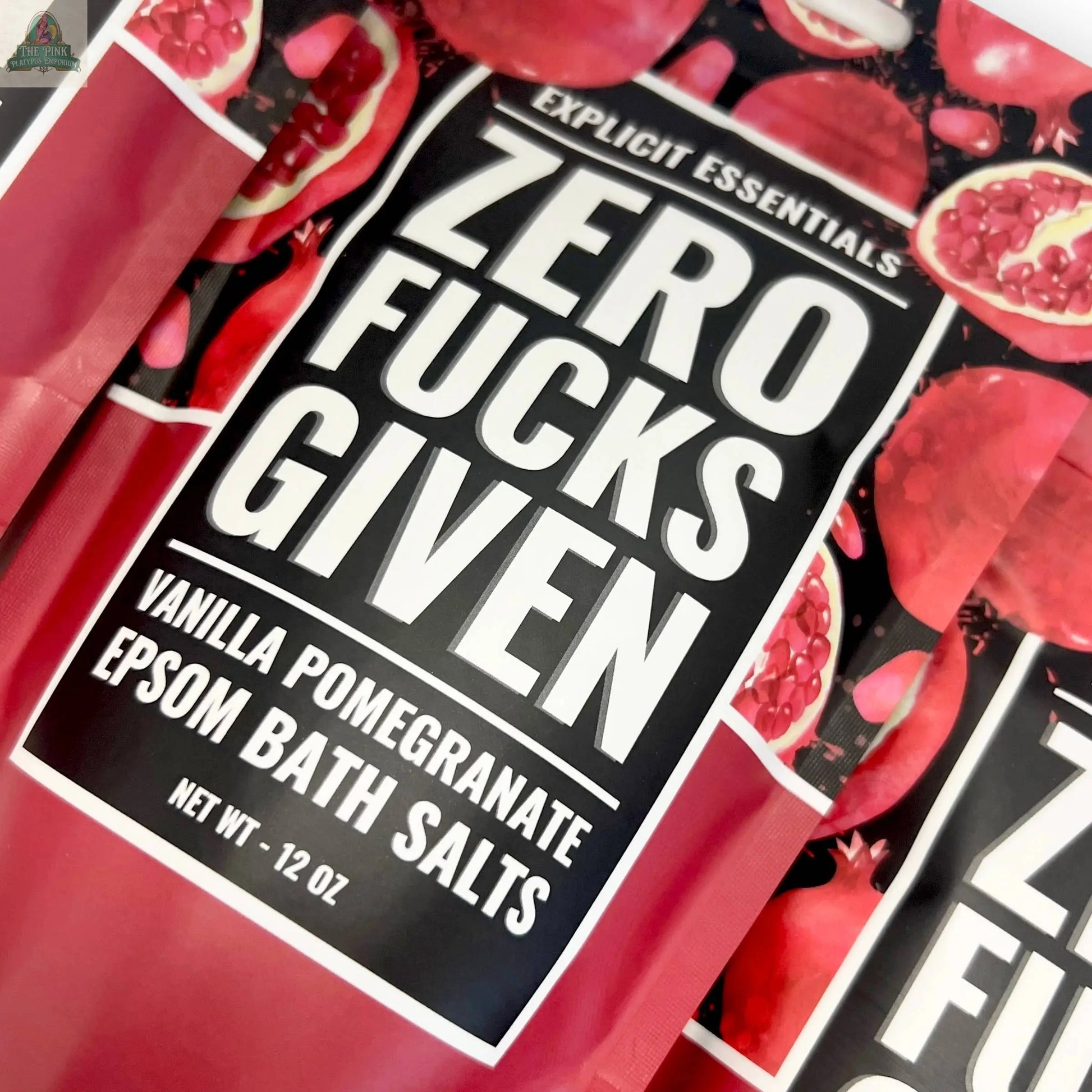Zero Fucks Given Bath Salts 12oz Bag Pink Platypus Emporium