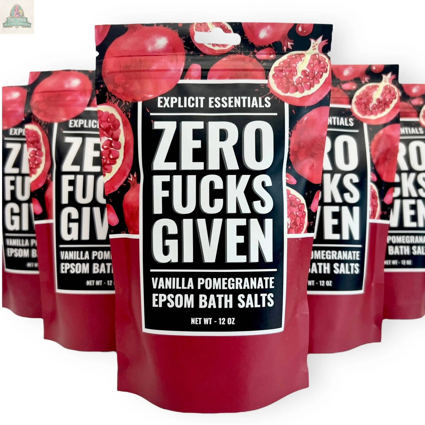 Zero Fucks Given Bath Salts 12oz Bag Pink Platypus Emporium