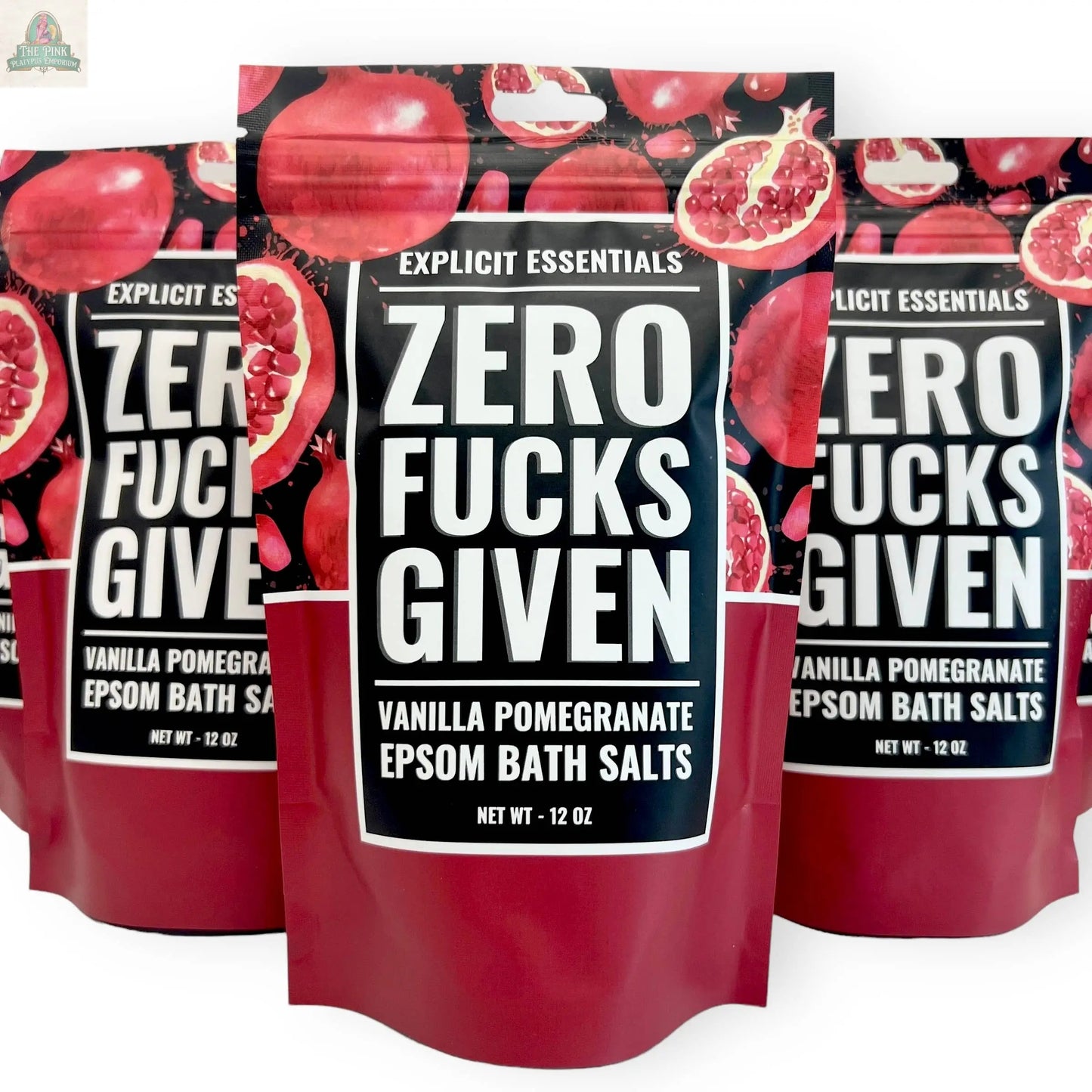 Zero Fucks Given Bath Salts 12oz Bag Pink Platypus Emporium