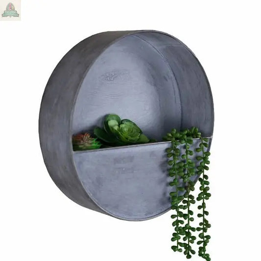 Zinc Wall Planter: Round Vagabond Vintage