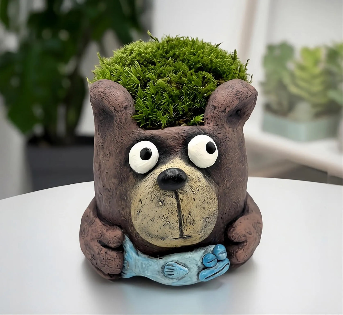 Buddy the Bear with Fish – Blobhouse Planter